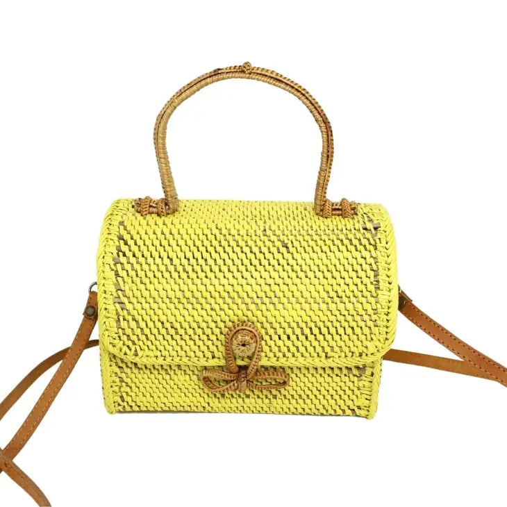Poppy + Sage: Alice Rattan Straw Handbag-ESSE Purse Museum & Store