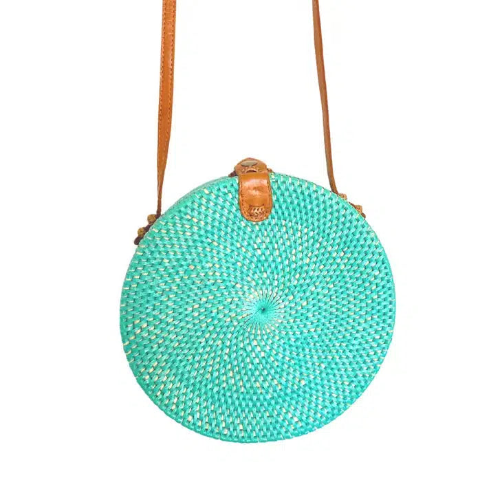 Bamboo Brown Mini Rattan Woven Round Bag at Rs 1350/piece in Sambhal | ID:  2853151549573