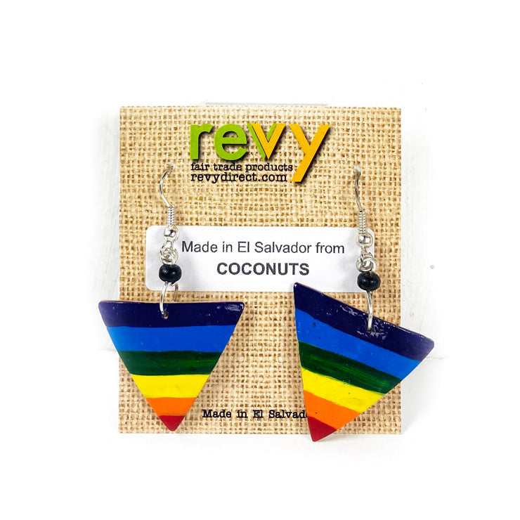 Revy Earrings: Jaraguá Coconut Tri-Rainbow-ESSE Purse Museum & Store