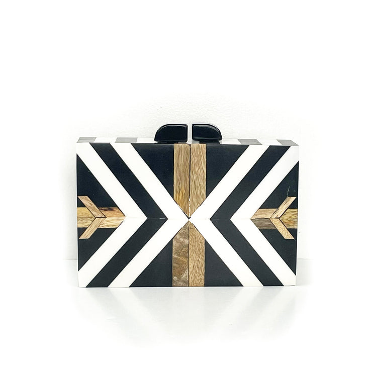 Ricki Designs Bag: Wood Inlay Box Clutch-ESSE Purse Museum & Store