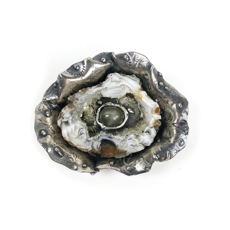 Sallye Mann Pendant: Geode and Moonstone-ESSE Purse Museum & Store