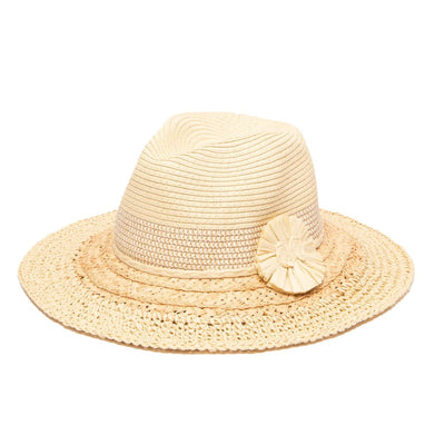 San Diego Hat Co: Fedora w/ Braided Band & Flowers-ESSE Purse Museum & Store