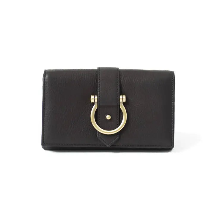 Sapahn Bag: Stanley Leather Crossbody Wristlet Wallet Black