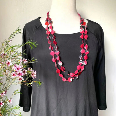 Sophie Silks Necklace: Double Strands Tie Dye Silk-ESSE Purse Museum & Store