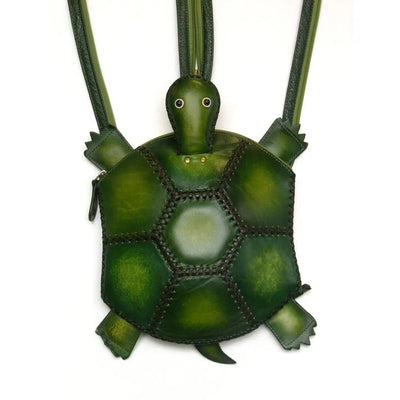 Sunflower Handmade Backpack: Leather Turtle-ESSE Purse Museum & Store