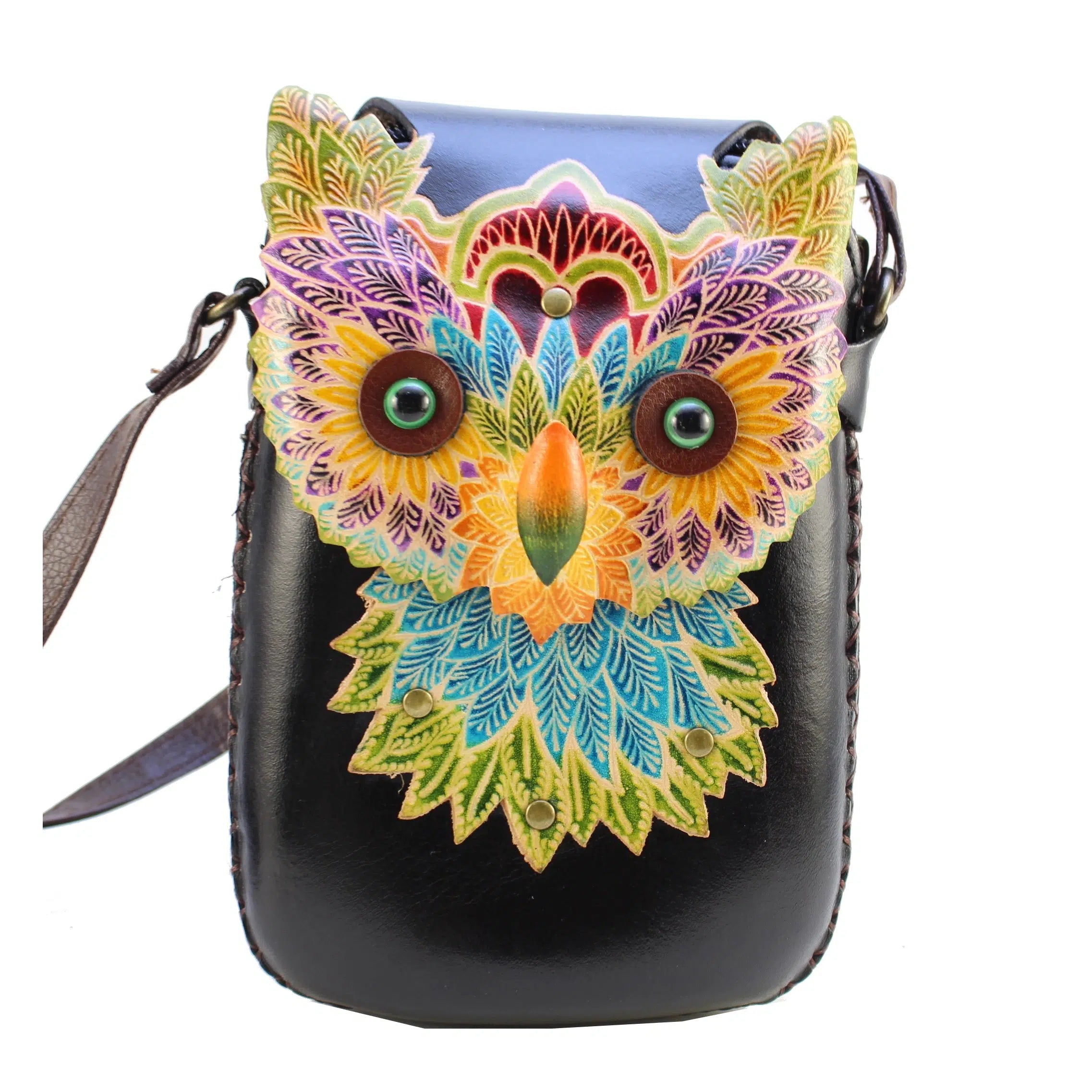 Leather 2025 owl purse