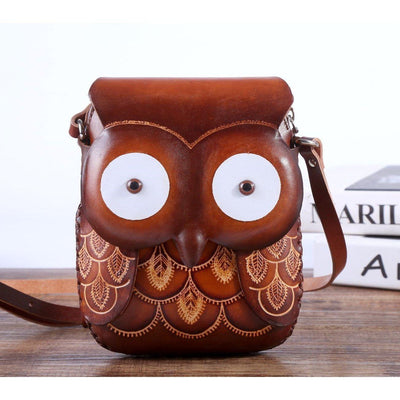 Sunflower Handmade Bag: Owl Purse Crossbody-ESSE Purse Museum & Store
