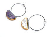 Tara Locklear Earrings: Diam Post Hoops (small)-ESSE Purse Museum & Store