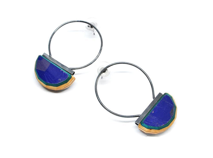 Tara Locklear Earrings: Diam Post Hoops (small)-ESSE Purse Museum & Store