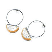 Tara Locklear Earrings: Diam Post Hoops (small)-ESSE Purse Museum & Store