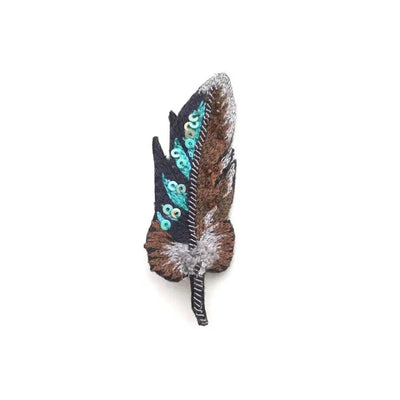 Trovelore Brooch: Blue Bird Feather-ESSE Purse Museum & Store