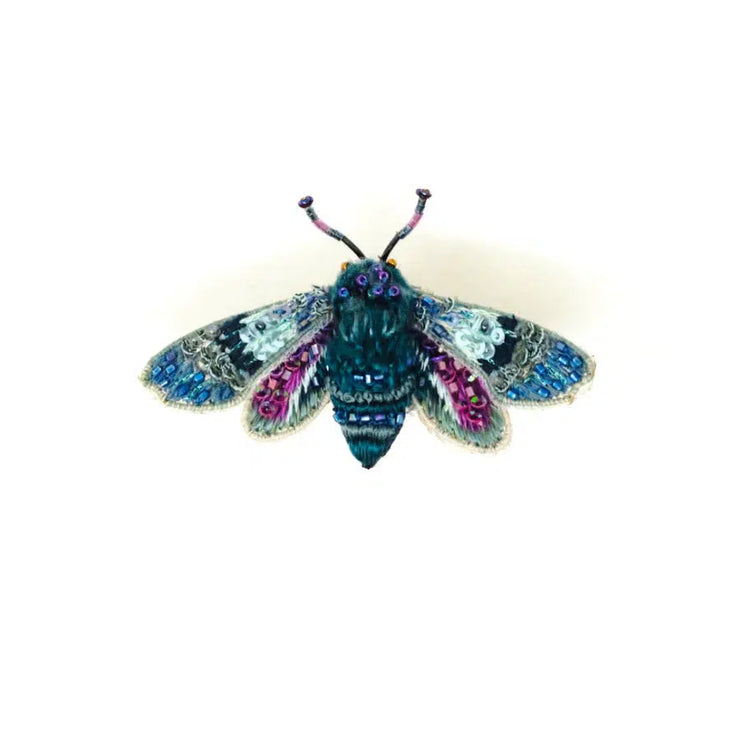 Trovelore Brooch: Blue Night Moth-ESSE Purse Museum & Store