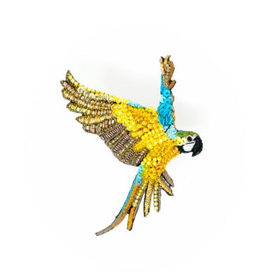 Trovelore Brooch: Blue & Yellow Macaw-ESSE Purse Museum & Store