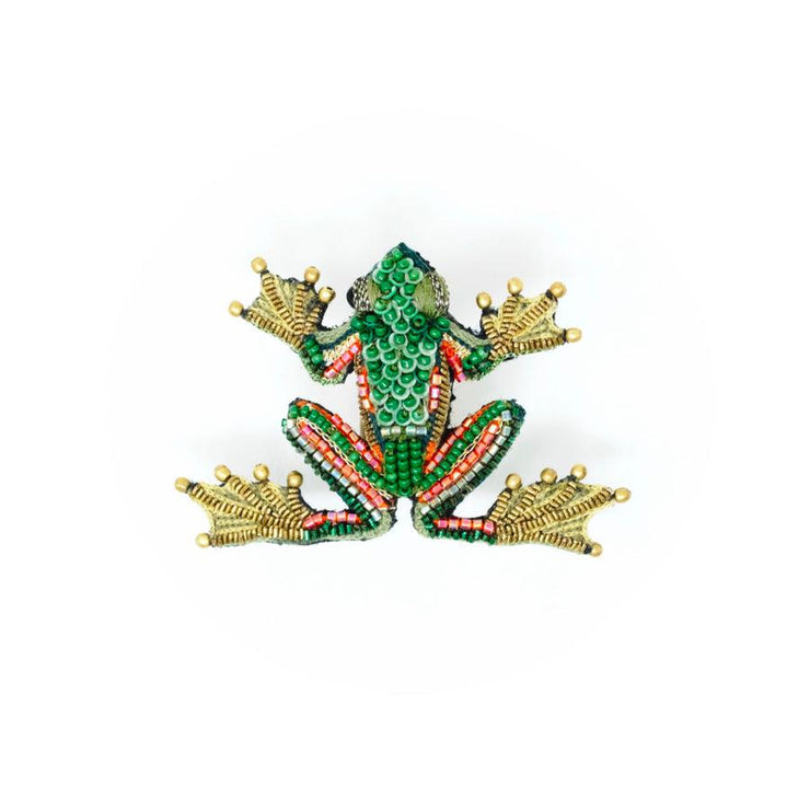 Trovelore Brooch: Green Flying Frog-ESSE Purse Museum & Store