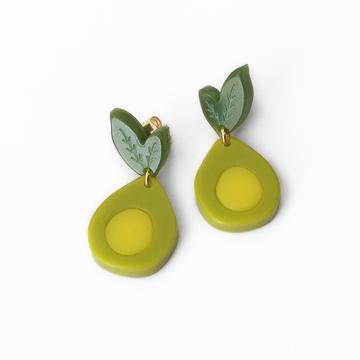 Woll Earrings: Avocado-ESSE Purse Museum & Store