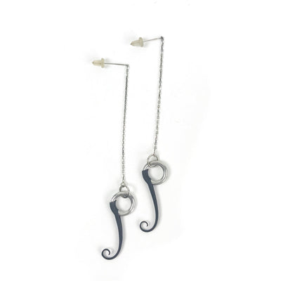 Zoa Chimerum Micro Plume Earrings: Black-ESSE Purse Museum & Store