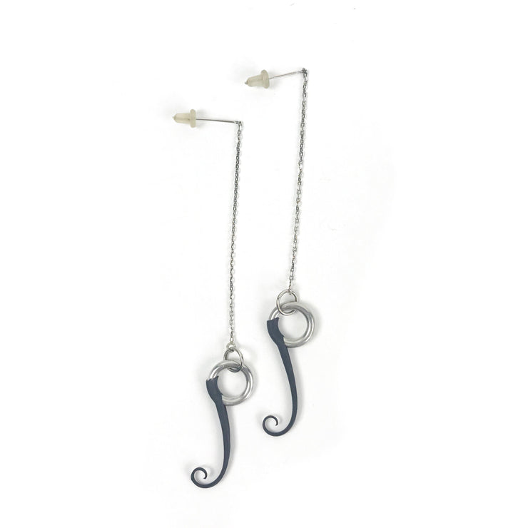 Zoa Chimerum Micro Plume Earrings: Black-ESSE Purse Museum & Store