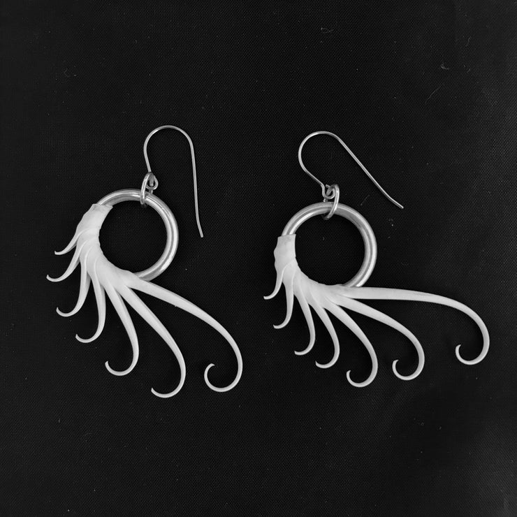 Zoa Chimerum Ring Earrings: White-ESSE Purse Museum & Store