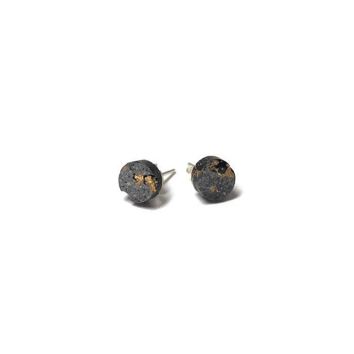 dconstruct Earrings: Small Concrete Fractured Studs-ESSE Purse Museum & Store