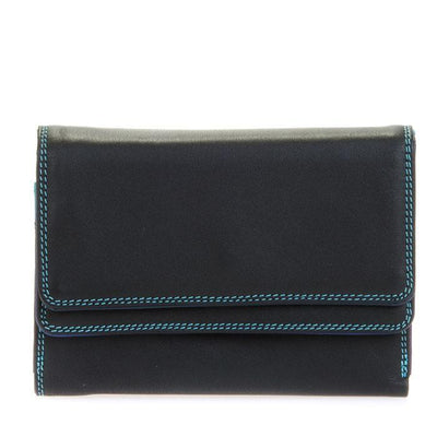 multicolor green pink trifold leather wallet — MUSEUM OUTLETS